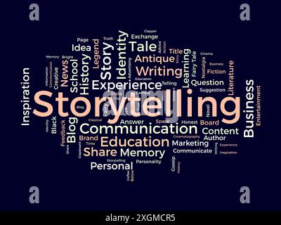 Storytelling wordcloud template. Literature concept vector background. Stock Vector