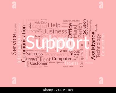Support wordcloud template. Business concept vector background. Stock Vector