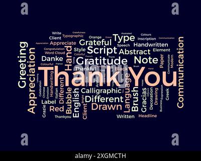 Thank You wordcloud template. Greeting concept vector background. Stock Vector