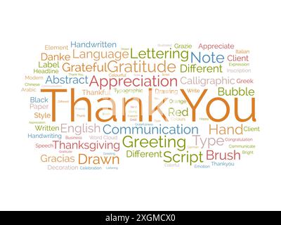 Thank You wordcloud template. Greeting concept vector background. Stock Vector
