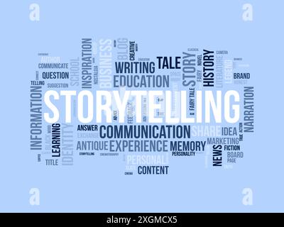 Storytelling wordcloud template. Literature concept vector background. Stock Vector