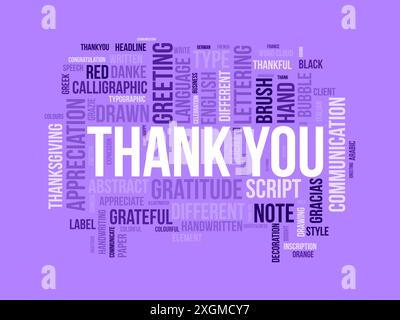 Thank You wordcloud template. Greeting concept vector background. Stock Vector