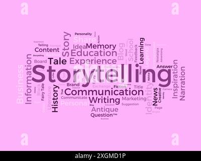 Storytelling wordcloud template. Literature concept vector background. Stock Vector