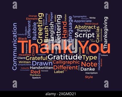 Thank You wordcloud template. Greeting concept vector background. Stock Vector