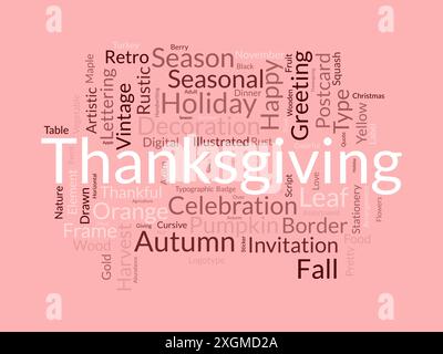 Thanksgiving wordcloud template. Festival concept vector background. Stock Vector