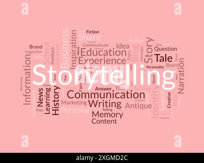 Storytelling wordcloud template. Literature concept vector background. Stock Vector