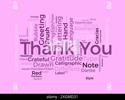 Thank You wordcloud template. Greeting concept vector background. Stock Vector