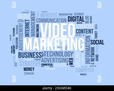 Video Marketing wordcloud template. Business concept vector background. Stock Vector