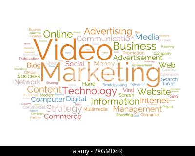 Video Marketing wordcloud template. Business concept vector background. Stock Vector