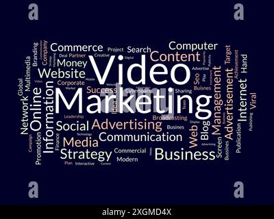 Video Marketing wordcloud template. Business concept vector background. Stock Vector