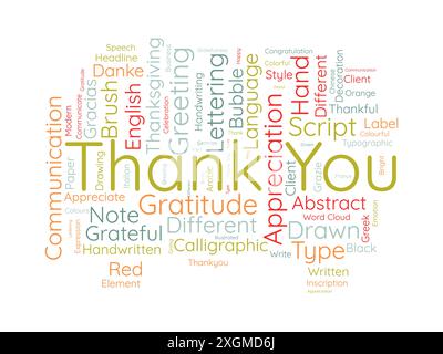 Thank You wordcloud template. Greeting concept vector background. Stock Vector