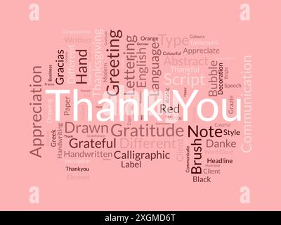 Thank You wordcloud template. Greeting concept vector background. Stock Vector
