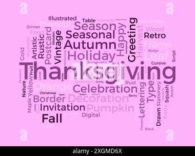 Thanksgiving wordcloud template. Festival concept vector background. Stock Vector