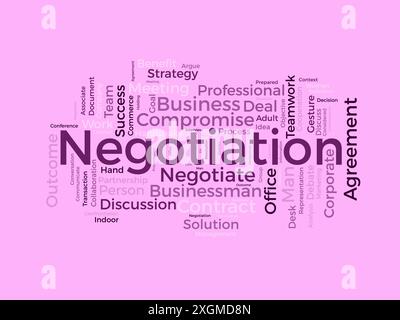 Negotiation wordcloud template. Business and Communication concept vector background. Stock Vector