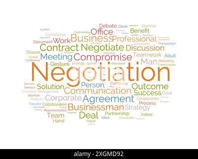 Negotiation wordcloud template. Business and Communication concept vector background. Stock Vector