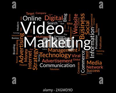 Video Marketing wordcloud template. Business concept vector background. Stock Vector