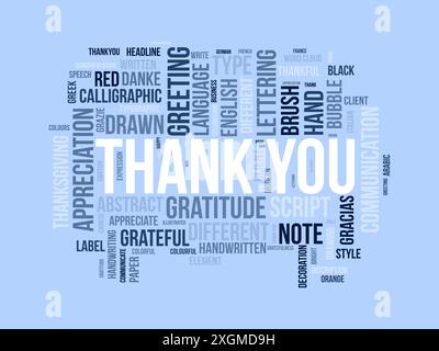 Thank You wordcloud template. Greeting concept vector background. Stock Vector