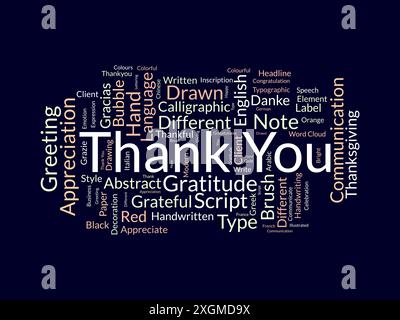 Thank You wordcloud template. Greeting concept vector background. Stock Vector