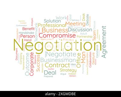 Negotiation wordcloud template. Business and Communication concept vector background. Stock Vector