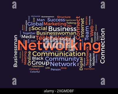 Networking wordcloud template. Business concept vector background. Stock Vector