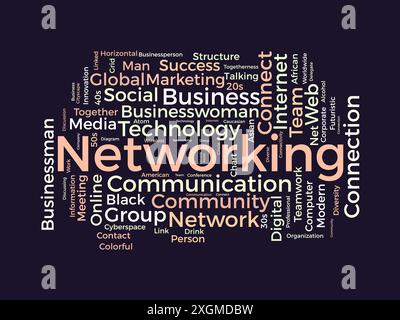 Networking wordcloud template. Business concept vector background. Stock Vector