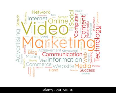 Video Marketing wordcloud template. Business concept vector background. Stock Vector