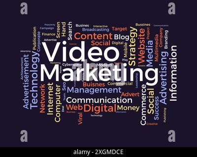 Video Marketing wordcloud template. Business concept vector background. Stock Vector