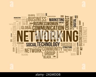 Networking wordcloud template. Business concept vector background. Stock Vector