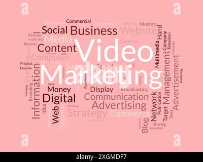 Video Marketing wordcloud template. Business concept vector background. Stock Vector