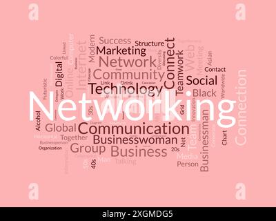 Networking wordcloud template. Business concept vector background. Stock Vector
