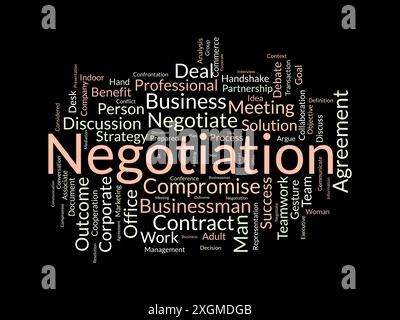 Negotiation wordcloud template. Business and Communication concept vector background. Stock Vector