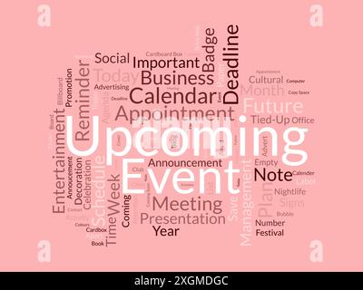 Upcoming Event wordcloud template. Business concept vector background. Stock Vector
