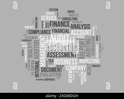 Audit wordcloud template. Business concept vector background. Stock Vector