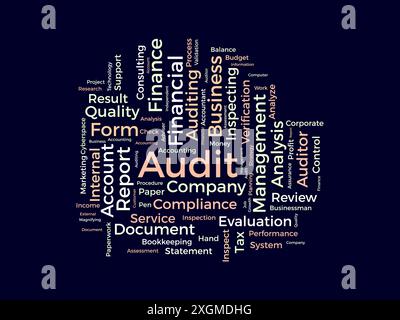 Audit wordcloud template. Business concept vector background. Stock Vector