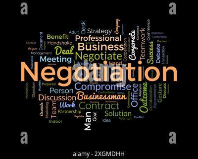 Negotiation wordcloud template. Business and Communication concept vector background. Stock Vector