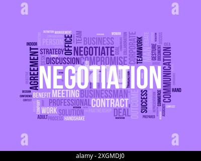 Negotiation wordcloud template. Business and Communication concept vector background. Stock Vector