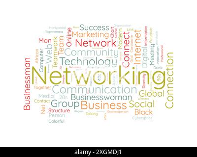 Networking wordcloud template. Business concept vector background. Stock Vector
