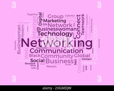 Networking wordcloud template. Business concept vector background. Stock Vector