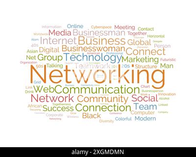 Networking wordcloud template. Business concept vector background. Stock Vector