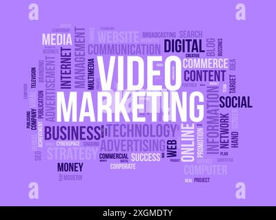 Video Marketing wordcloud template. Business concept vector background. Stock Vector