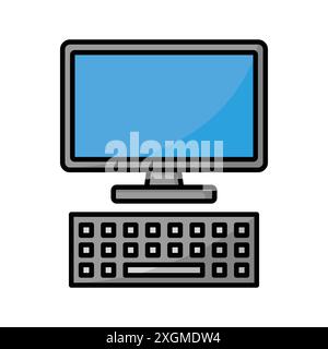 computer icon vector design template in white background Stock Vector