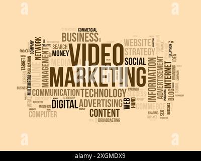 Video Marketing wordcloud template. Business concept vector background. Stock Vector