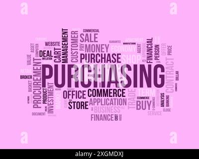 Purchasing wordcloud template. Business concept vector background. Stock Vector