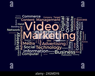 Video Marketing wordcloud template. Business concept vector background. Stock Vector