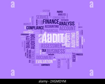 Audit wordcloud template. Business concept vector background. Stock Vector