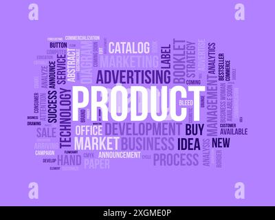 Product wordcloud template. Business concept vector background. Stock Vector