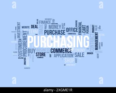 Purchasing wordcloud template. Business concept vector background. Stock Vector