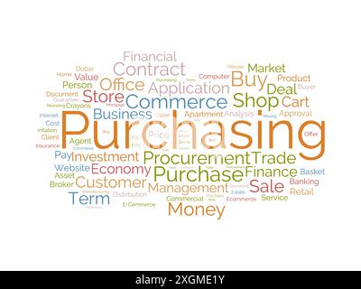 Purchasing wordcloud template. Business concept vector background. Stock Vector