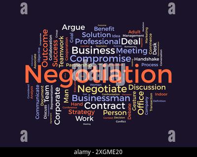 Negotiation wordcloud template. Business and Communication concept vector background. Stock Vector