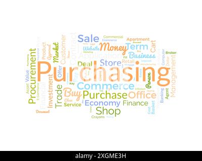Purchasing wordcloud template. Business concept vector background. Stock Vector